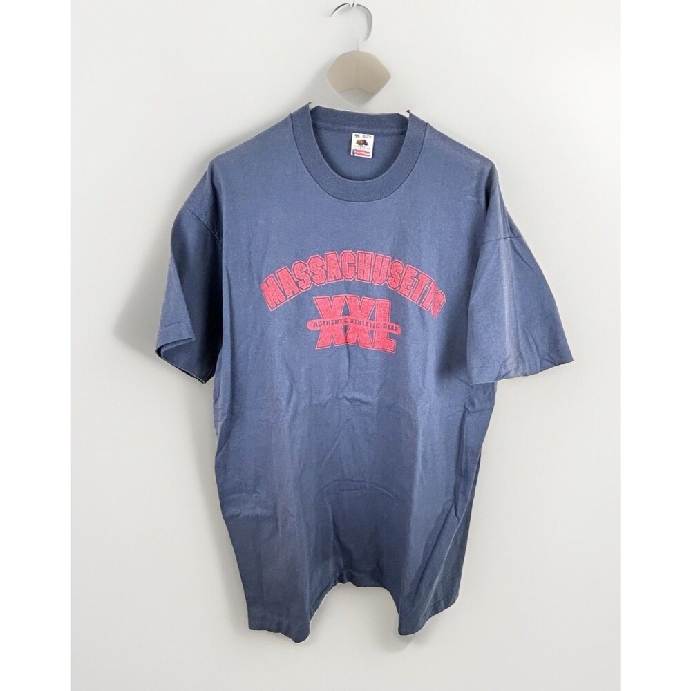 Fruit Of The Loom Navy Massachusetts Authentic Gear T Shirt XXL